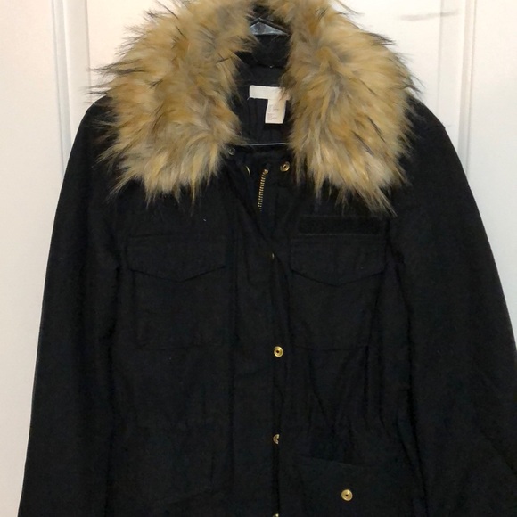 H&m faux fur trim short parka - Picture 2 of 3